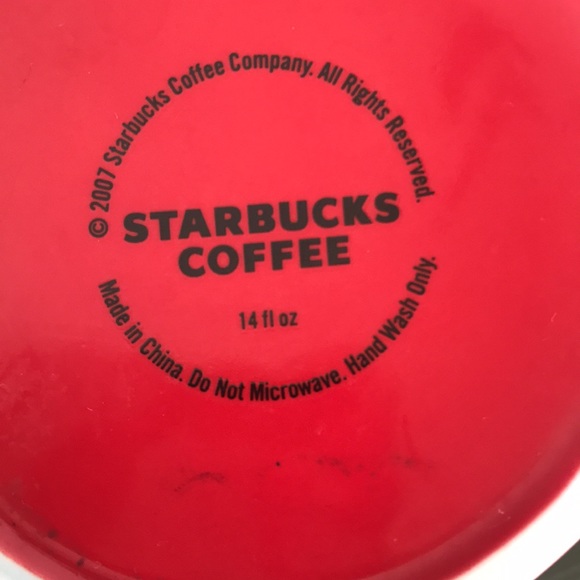 Starbucks coffee Coca tea mug red with‎ pewter edge shaped like a pail no chips - Picture 5 of 6